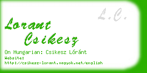lorant csikesz business card